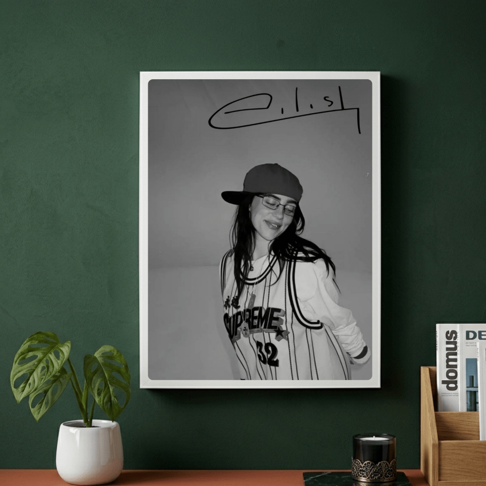 Billie Eilish Poster with Frame - Vibes DistrictBillie Eilish Poster with Frame poster GoldVibes District
