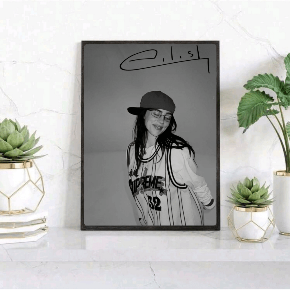 Billie Eilish Poster with Frame - Vibes DistrictBillie Eilish Poster with Frame poster GoldVibes District