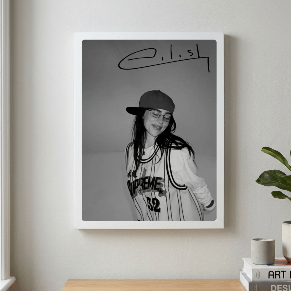 Billie Eilish Poster with Frame - Vibes DistrictBillie Eilish Poster with Frame poster GoldVibes District