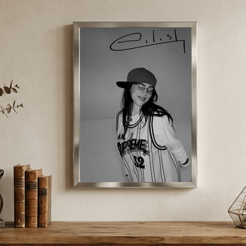 Billie Eilish Poster with Frame - Vibes DistrictBillie Eilish Poster with Frame poster GoldVibes District