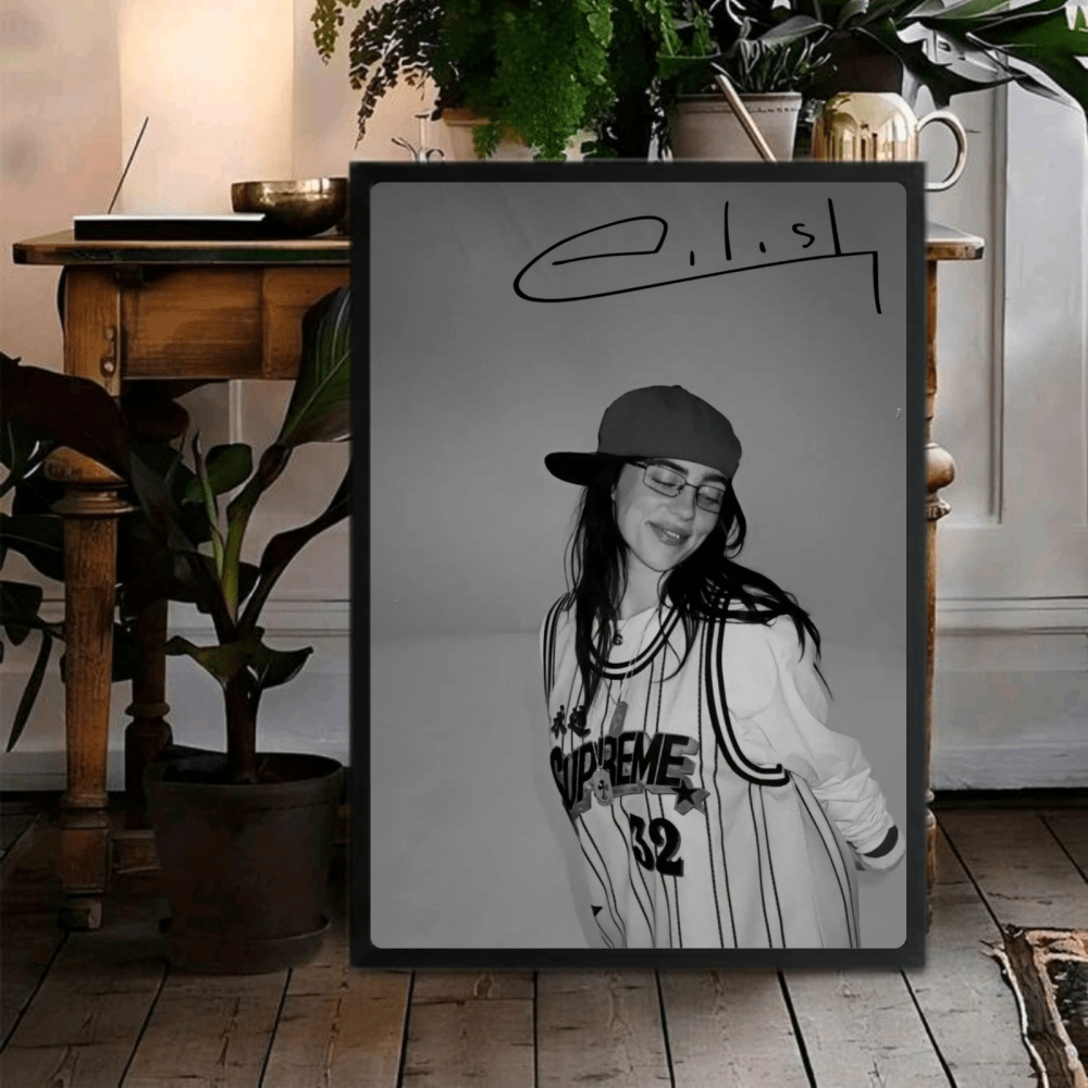 Billie Eilish Poster with Frame - Vibes DistrictBillie Eilish Poster with Frame poster GoldVibes District