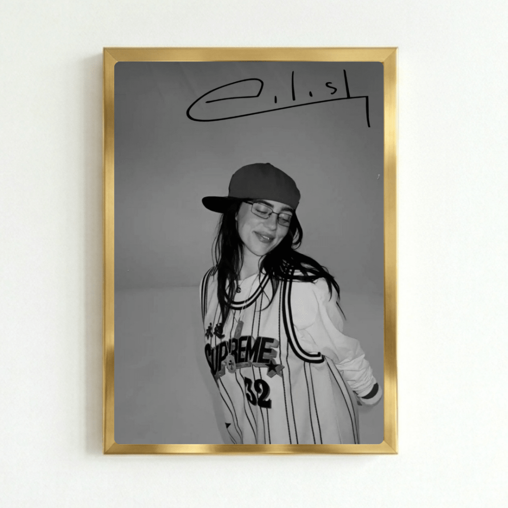 Billie Eilish Poster with Frame - Vibes DistrictBillie Eilish Poster with Frame poster GoldVibes District