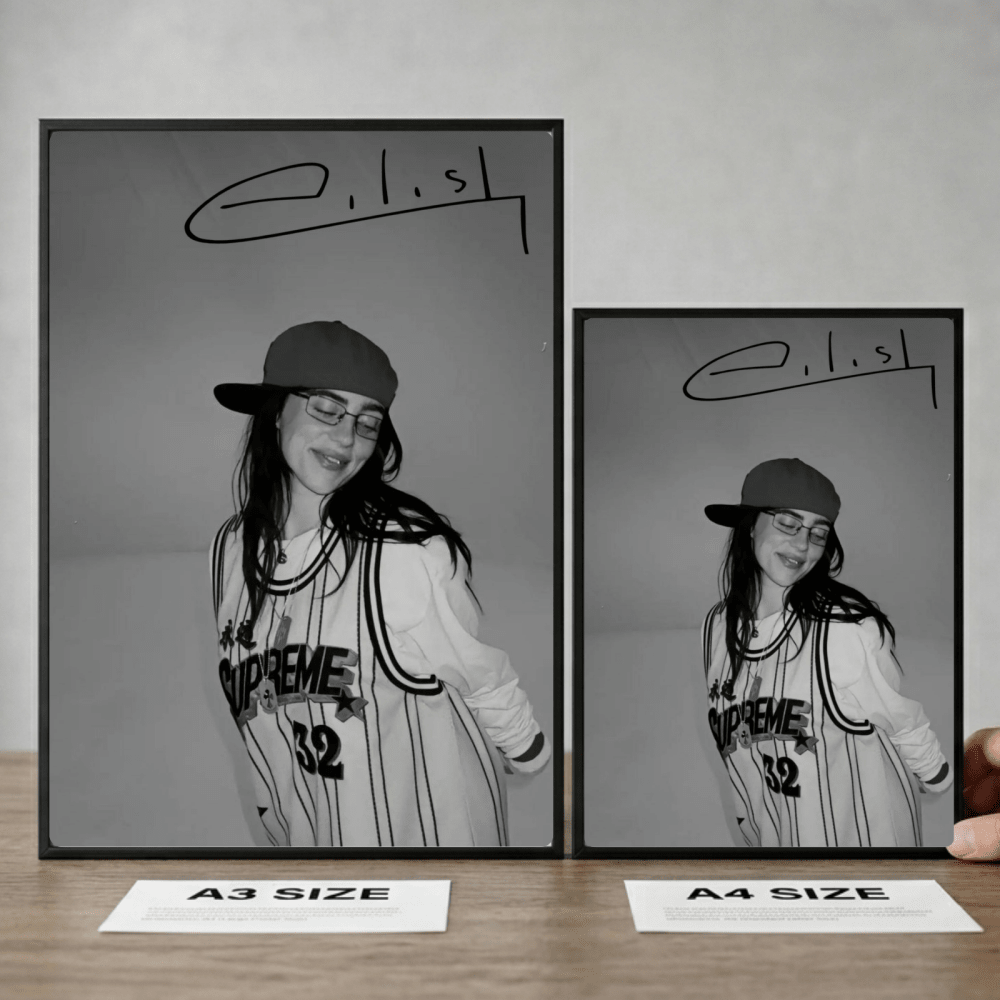Billie Eilish Poster with Frame - Vibes DistrictBillie Eilish Poster with Frame poster GoldVibes District
