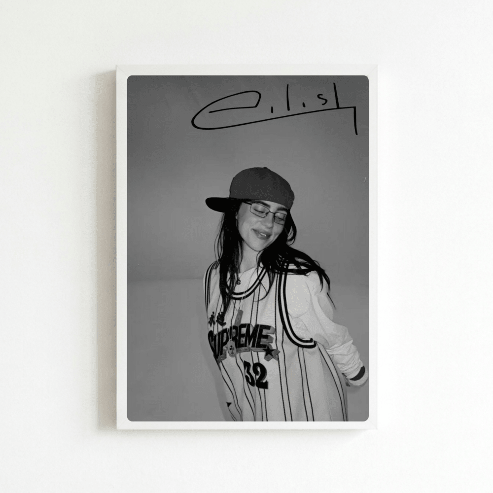 Billie Eilish Poster with Frame - Vibes DistrictBillie Eilish Poster with Frame poster BiancoVibes District