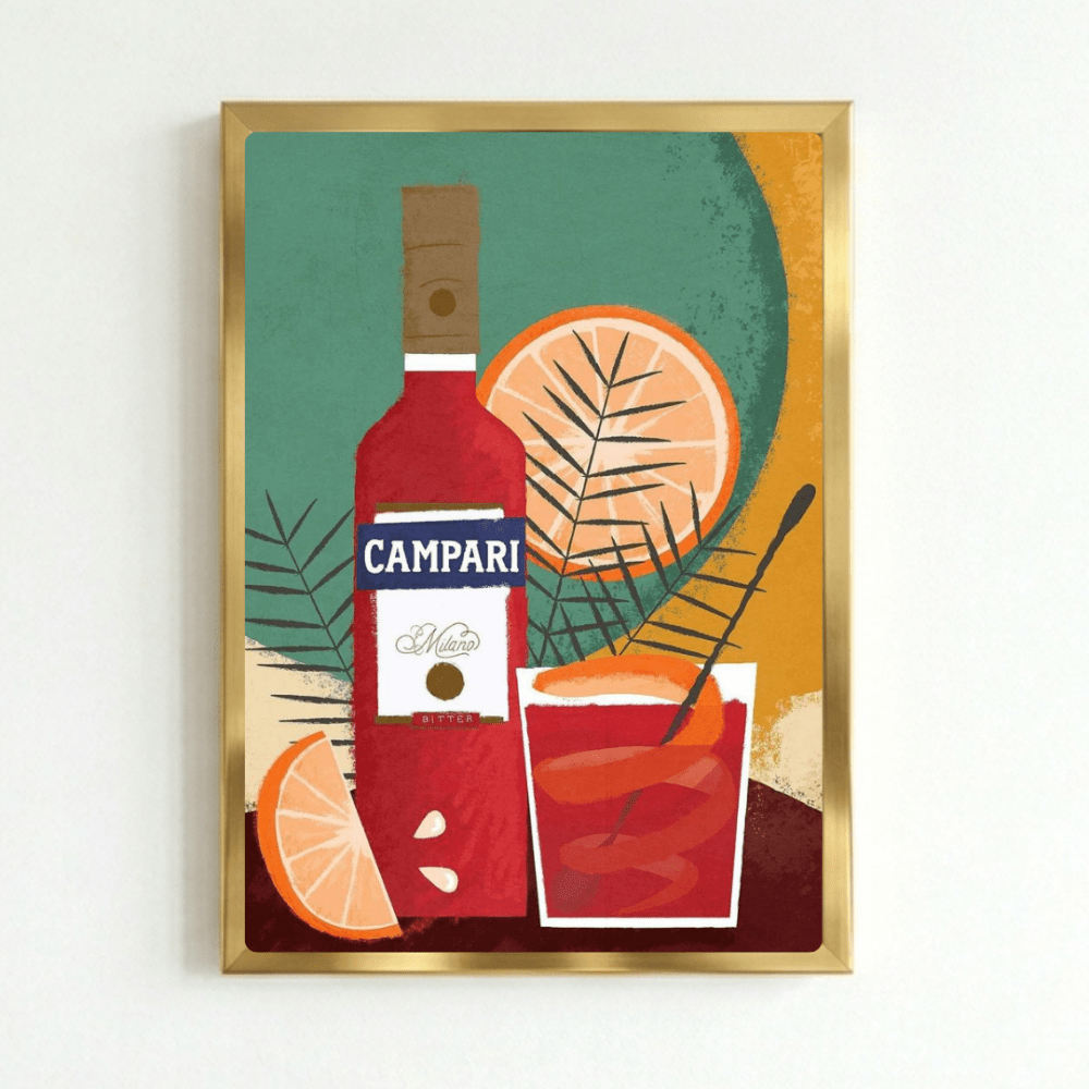 Campari bar decoration - Vibes DistrictCampari bar decoration poster GoldVibes District