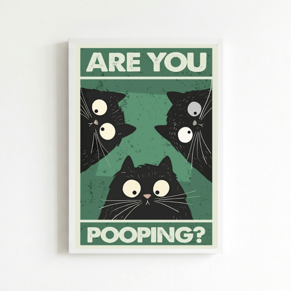 Cat house deco bathroom - Vibes DistrictCat house deco bathroom poster BiancoVibes District