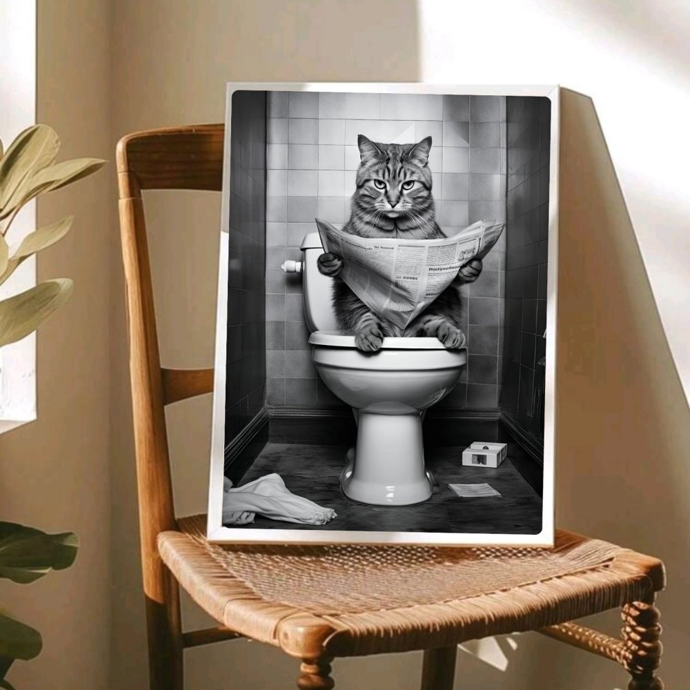 Cat house deco bathroom - Vibes DistrictCat house deco bathroom poster GoldVibes District