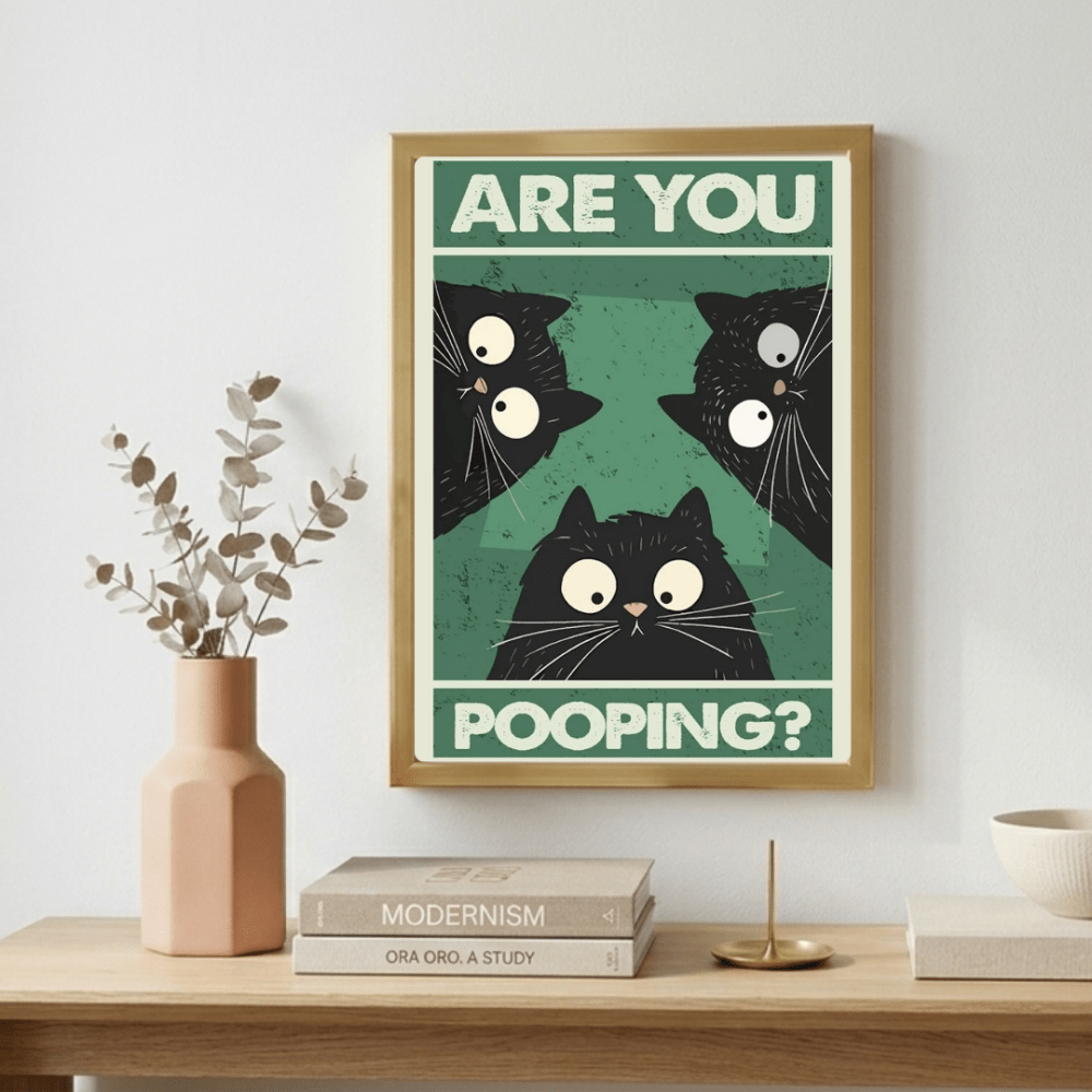 Cat house deco bathroom - Vibes DistrictCat house deco bathroom poster GoldVibes District