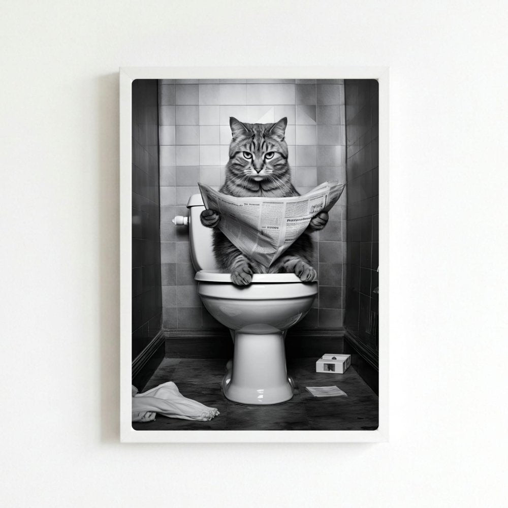 Cat house deco bathroom - Vibes DistrictCat house deco bathroom poster BiancoVibes District