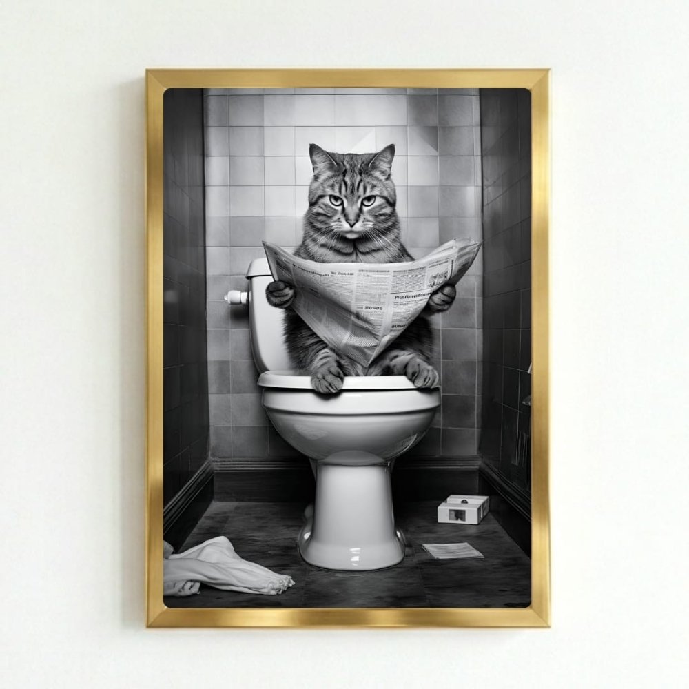 Cat house deco bathroom - Vibes DistrictCat house deco bathroom poster GoldVibes District