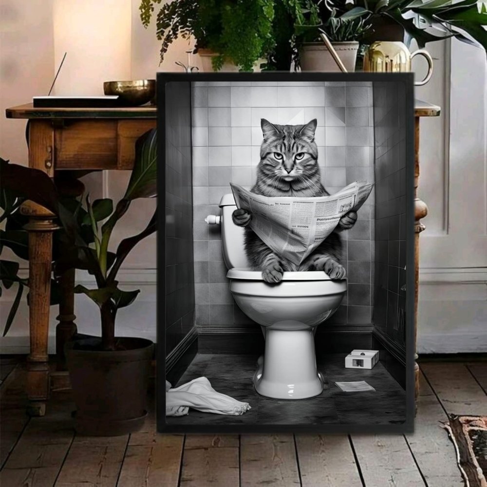 Cat house deco bathroom - Vibes DistrictCat house deco bathroom poster GoldVibes District