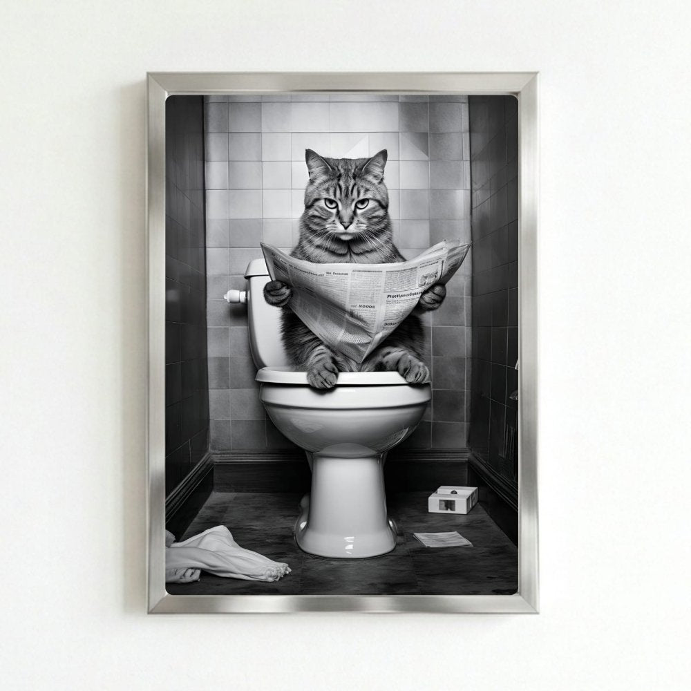 Cat house deco bathroom - Vibes DistrictCat house deco bathroom poster SilverVibes District