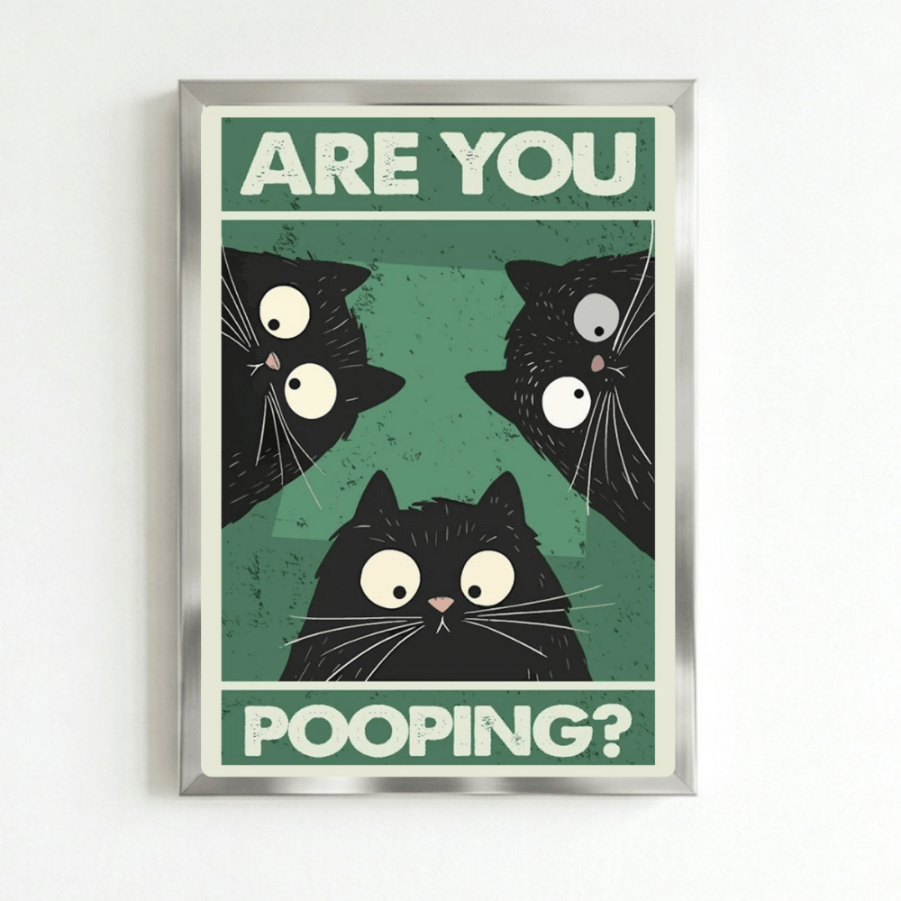 Cat house deco bathroom - Vibes DistrictCat house deco bathroom poster SilverVibes District