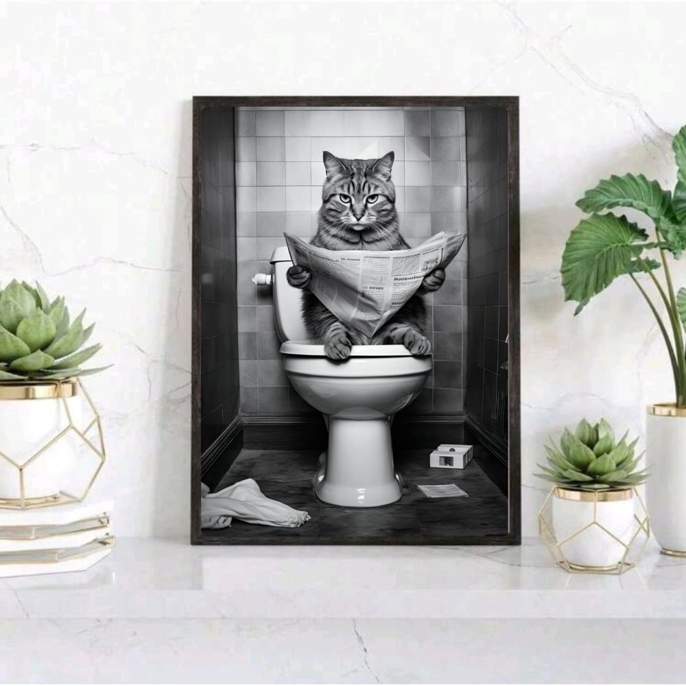 Cat house deco bathroom - Vibes DistrictCat house deco bathroom poster GoldVibes District