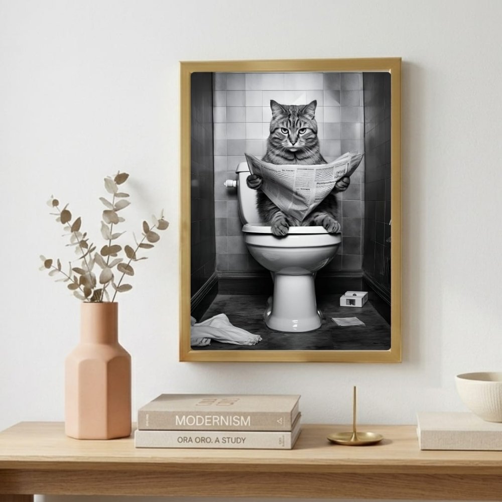 Cat house deco bathroom - Vibes DistrictCat house deco bathroom poster GoldVibes District