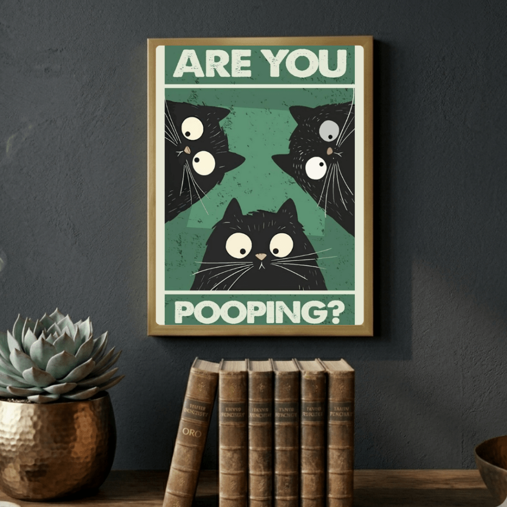 Cat house deco bathroom - Vibes DistrictCat house deco bathroom poster GoldVibes District