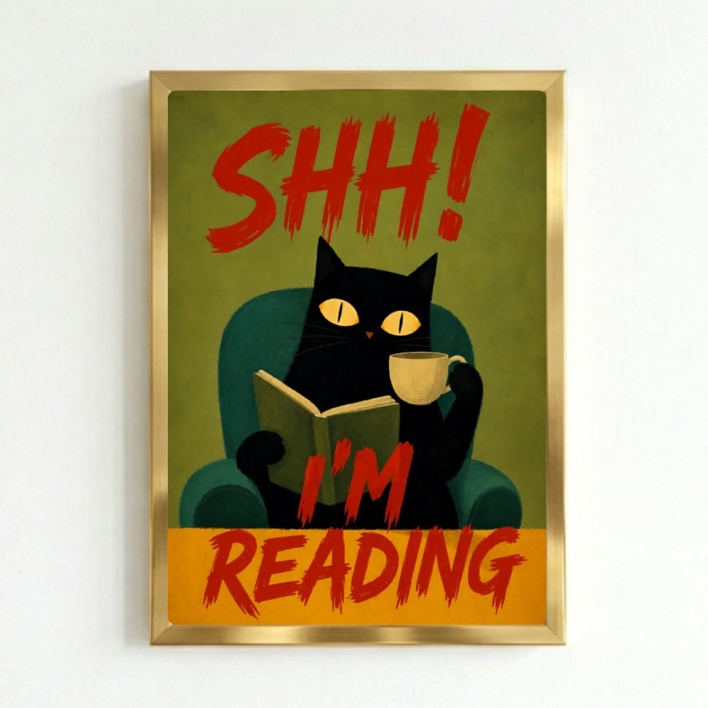cat posters for library - Vibes Districtcat posters for library poster GoldVibes District