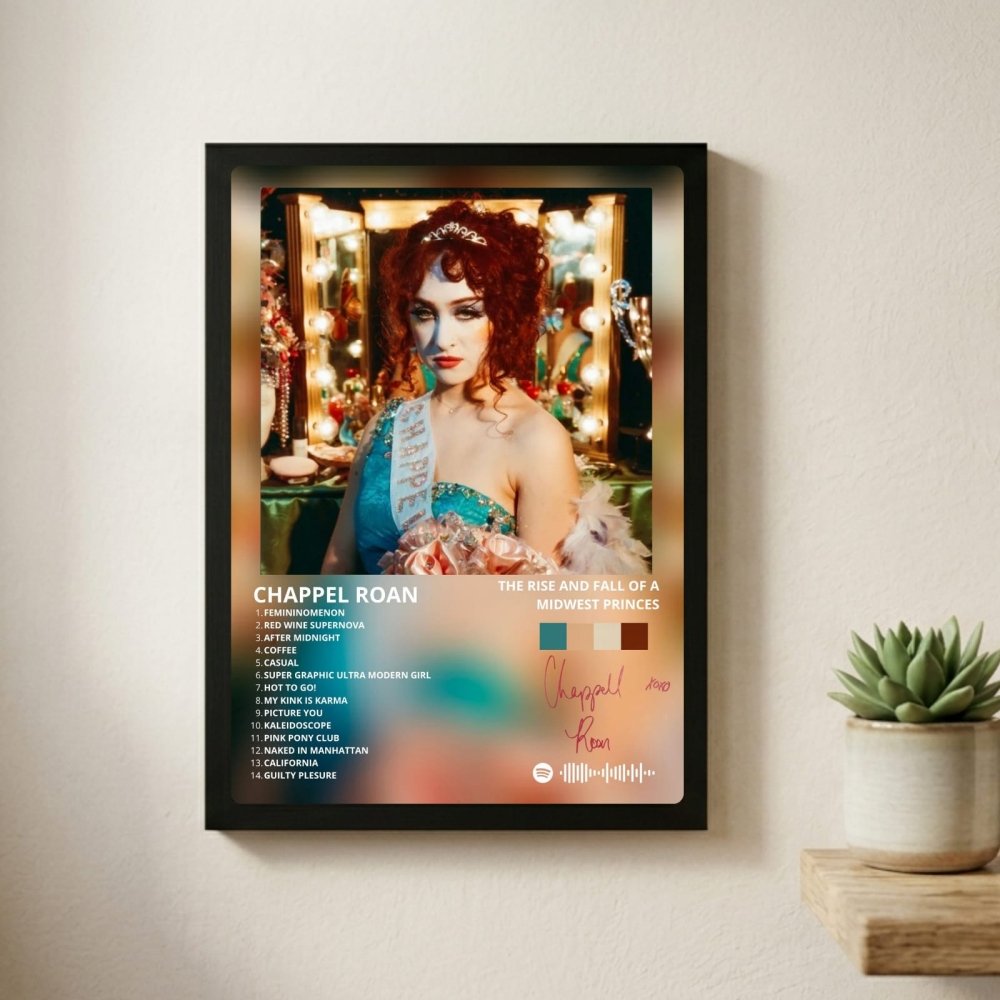 Chappell Roan - The Rise And Fall Of A Midwest Princess Poster with Frame - Vibes DistrictChappell Roan - The Rise And Fall Of A Midwest Princess Poster with Frame poster SilverVibes District