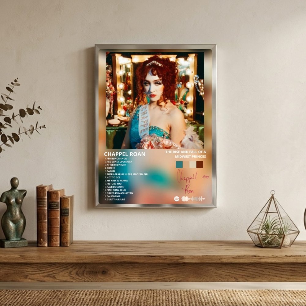 Chappell Roan - The Rise And Fall Of A Midwest Princess Poster with Frame - Vibes DistrictChappell Roan - The Rise And Fall Of A Midwest Princess Poster with Frame poster SilverVibes District