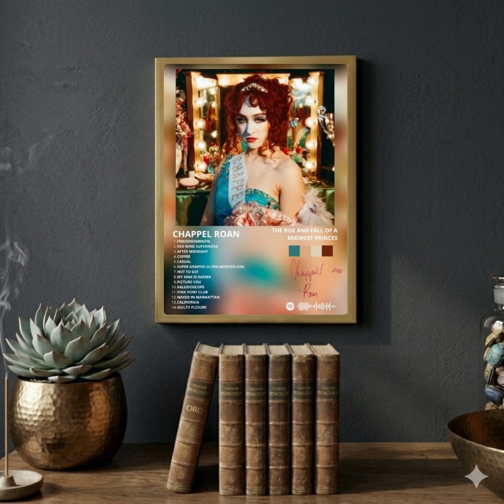Chappell Roan - The Rise And Fall Of A Midwest Princess Poster with Frame - Vibes DistrictChappell Roan - The Rise And Fall Of A Midwest Princess Poster with Frame poster SilverVibes District