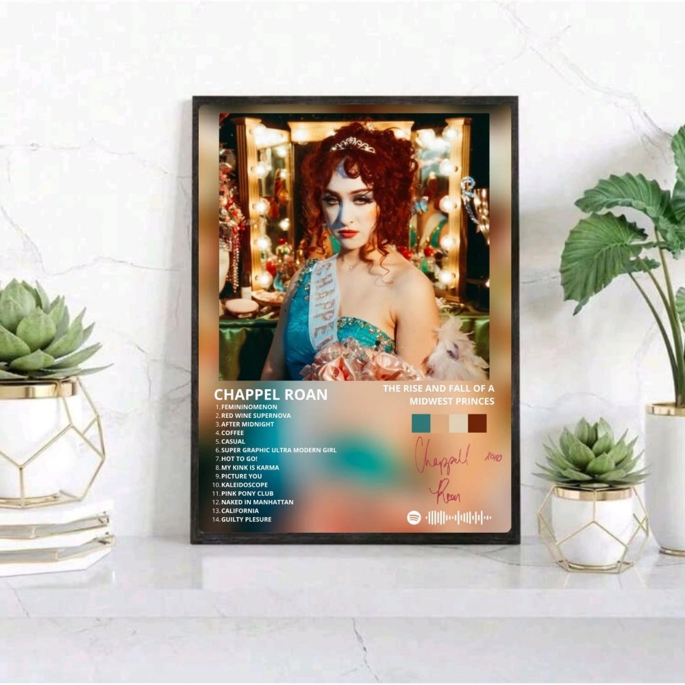 Chappell Roan - The Rise And Fall Of A Midwest Princess Poster with Frame - Vibes DistrictChappell Roan - The Rise And Fall Of A Midwest Princess Poster with Frame poster SilverVibes District