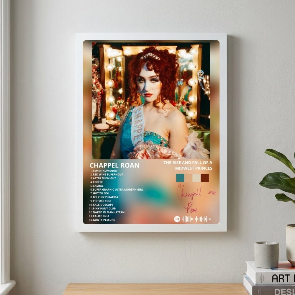 Chappell Roan - The Rise And Fall Of A Midwest Princess Poster with Frame - Vibes DistrictChappell Roan - The Rise And Fall Of A Midwest Princess Poster with Frame poster SilverVibes District