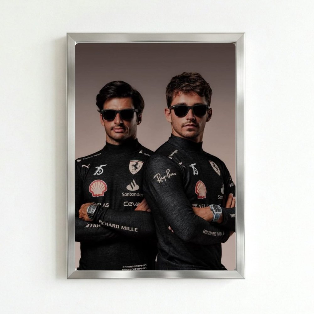 charles leclerc carlos sainz ferrari f1 - Vibes Districtcharles leclerc carlos sainz ferrari f1 poster SilverVibes District