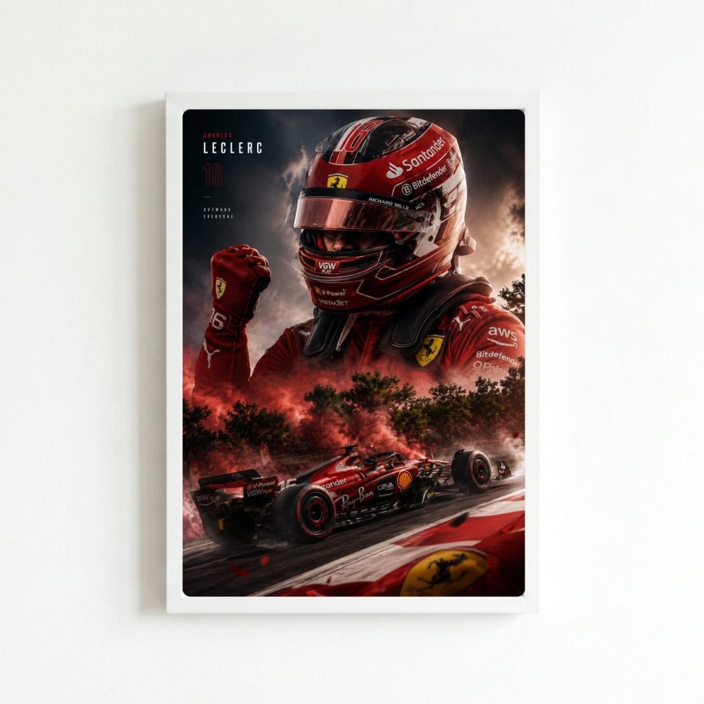charles leclerc ferrari f1 - Vibes Districtcharles leclerc ferrari f1 poster BiancoVibes District
