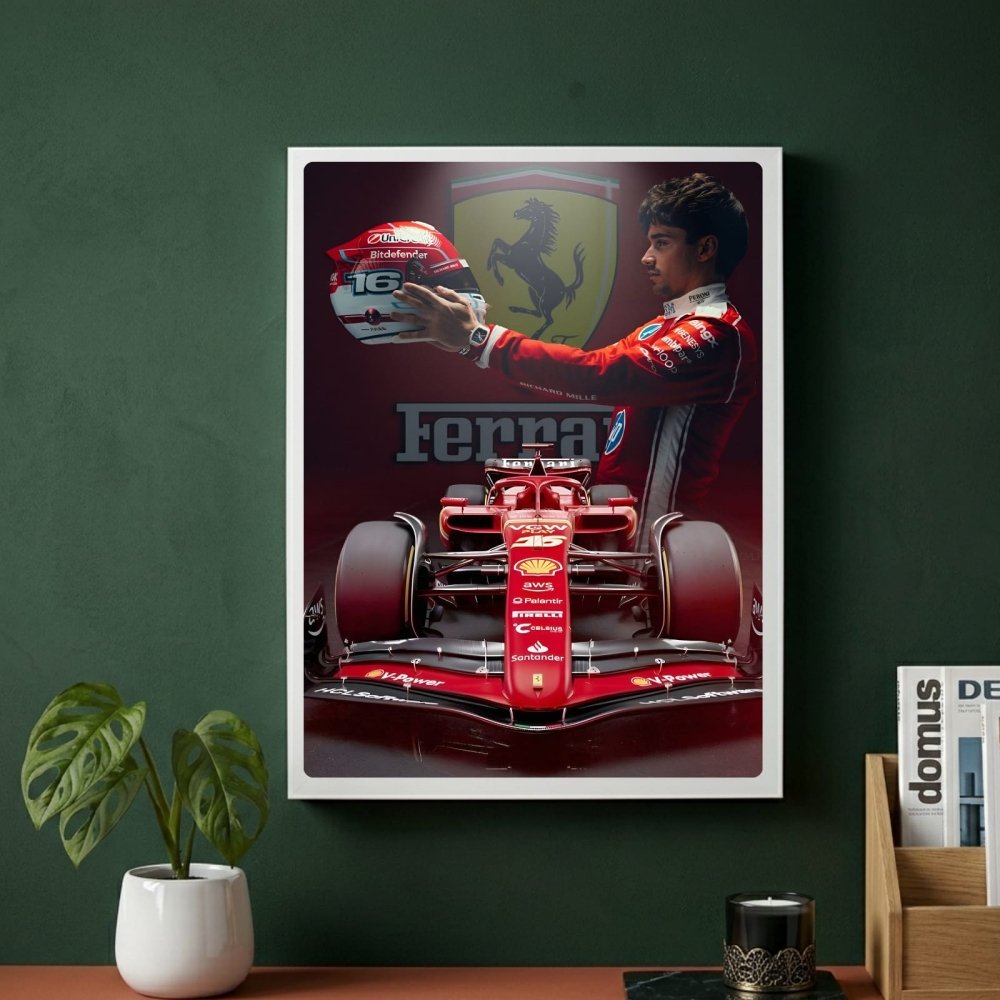 charles leclerc ferrari f1 - Vibes Districtcharles leclerc ferrari f1 poster BiancoVibes District