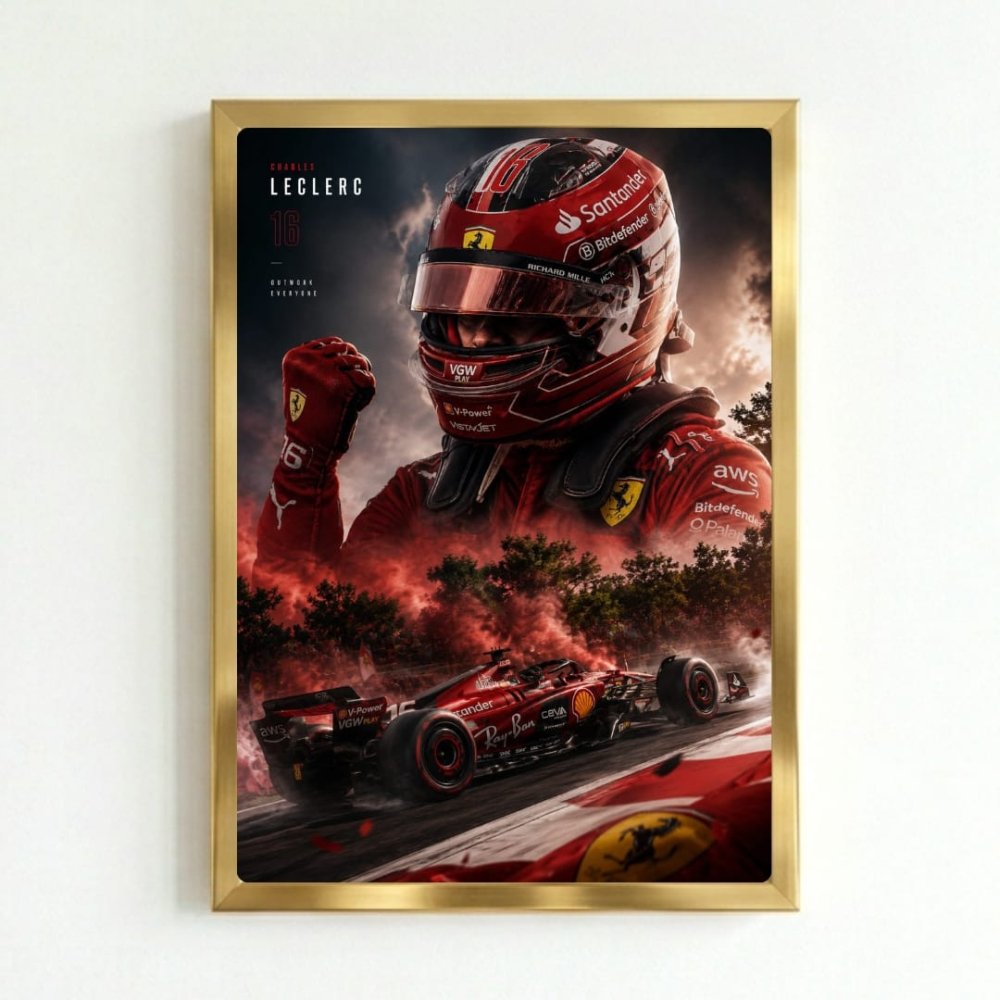 charles leclerc ferrari f1 - Vibes Districtcharles leclerc ferrari f1 poster GoldVibes District