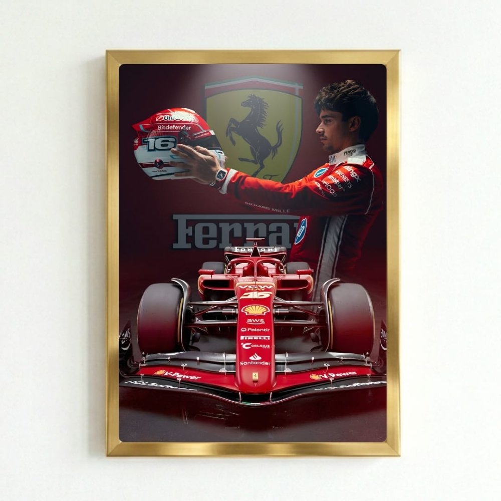 charles leclerc ferrari f1 - Vibes Districtcharles leclerc ferrari f1 poster GoldVibes District