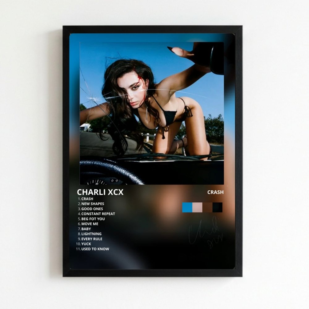 Charli XCX - Crash Poster with Frame - Vibes DistrictCharli XCX - Crash Poster with Frame poster NeroVibes District