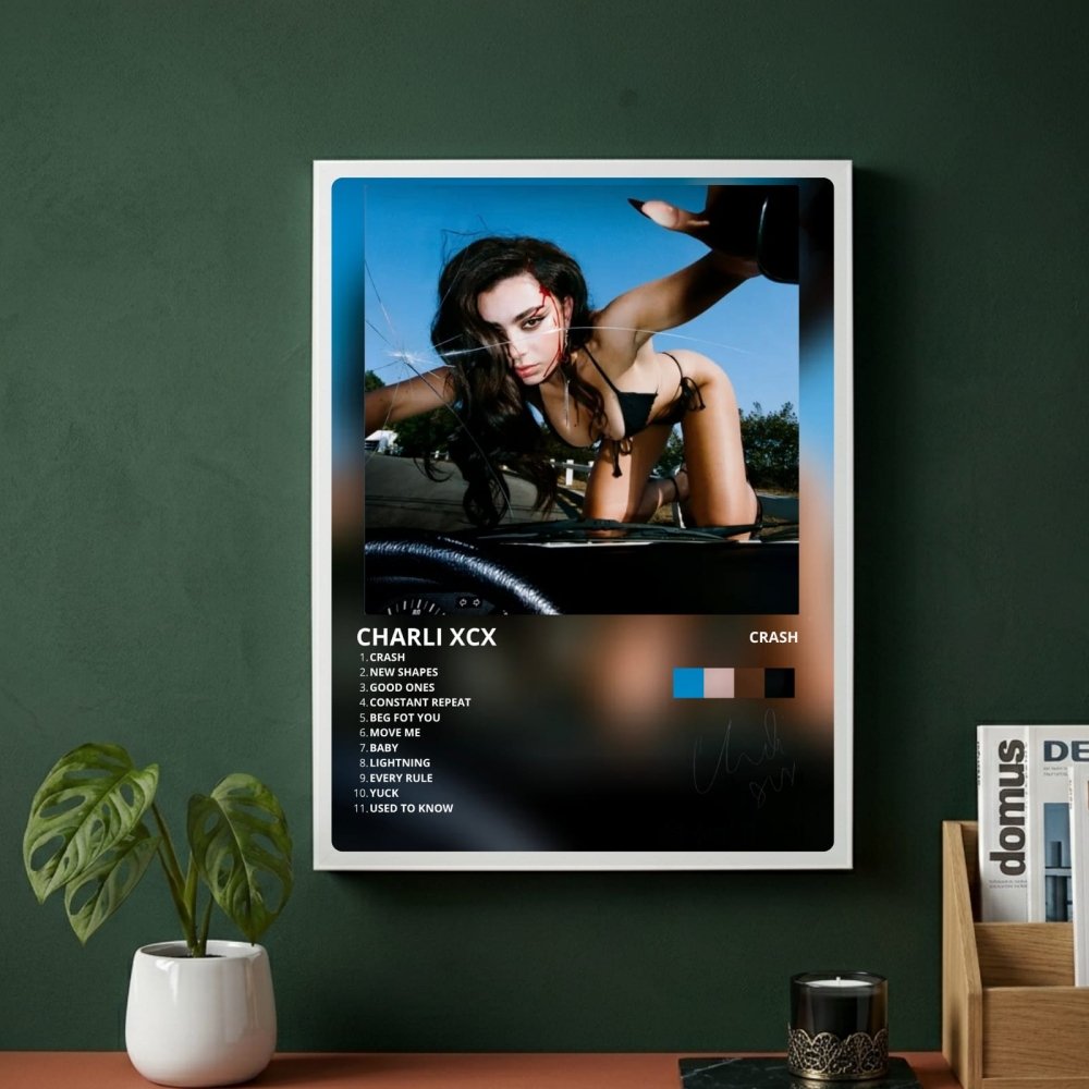 Charli XCX - Crash Poster with Frame - Vibes DistrictCharli XCX - Crash Poster with Frame poster GoldVibes District