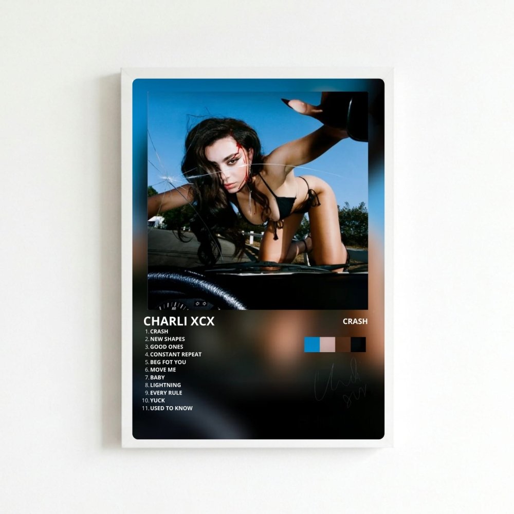 Charli XCX - Crash Poster with Frame - Vibes DistrictCharli XCX - Crash Poster with Frame poster BiancoVibes District