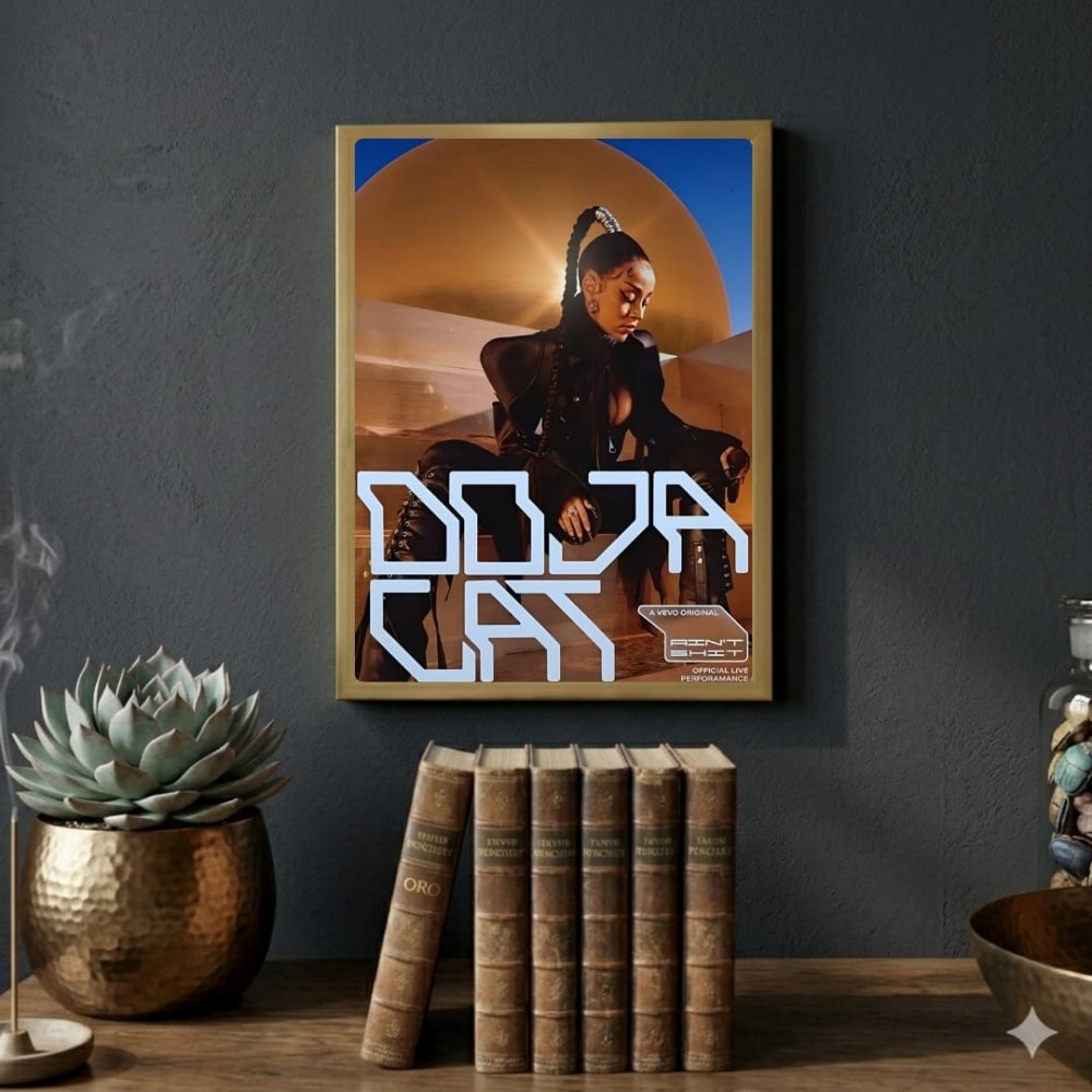 Doja Cat Poster with Frame - Vibes DistrictDoja Cat Poster with Frame poster GoldVibes District