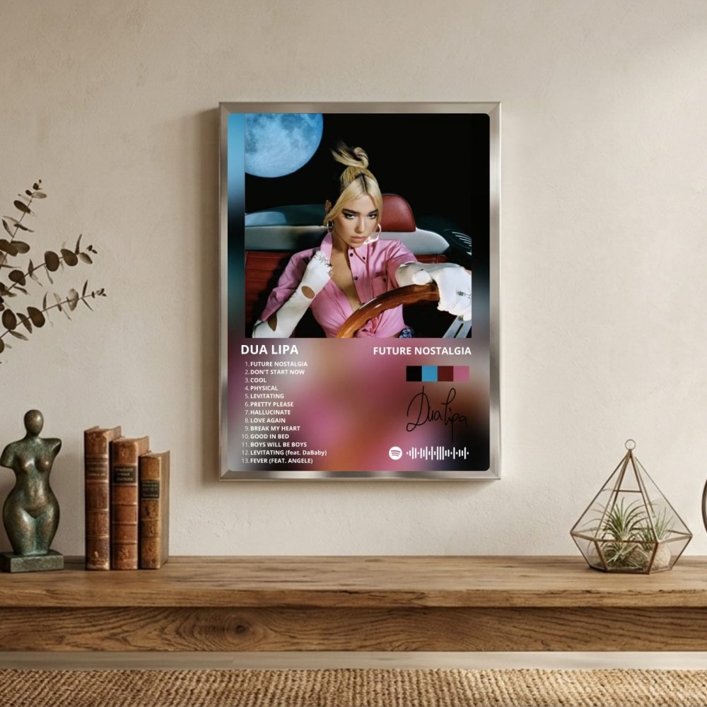 Dua Lipa - Future Nostalgia Poster with Frame - Vibes DistrictDua Lipa - Future Nostalgia Poster with Frame poster SilverVibes District