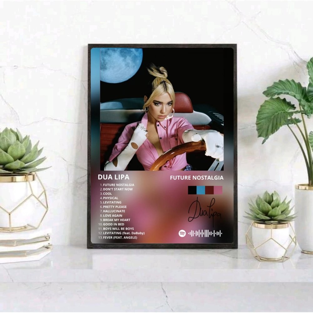 Dua Lipa - Future Nostalgia Poster with Frame - Vibes DistrictDua Lipa - Future Nostalgia Poster with Frame poster SilverVibes District
