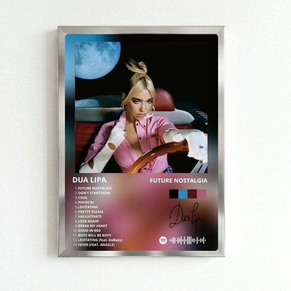 Dua Lipa - Future Nostalgia Poster with Frame - Vibes DistrictDua Lipa - Future Nostalgia Poster with Frame poster SilverVibes District