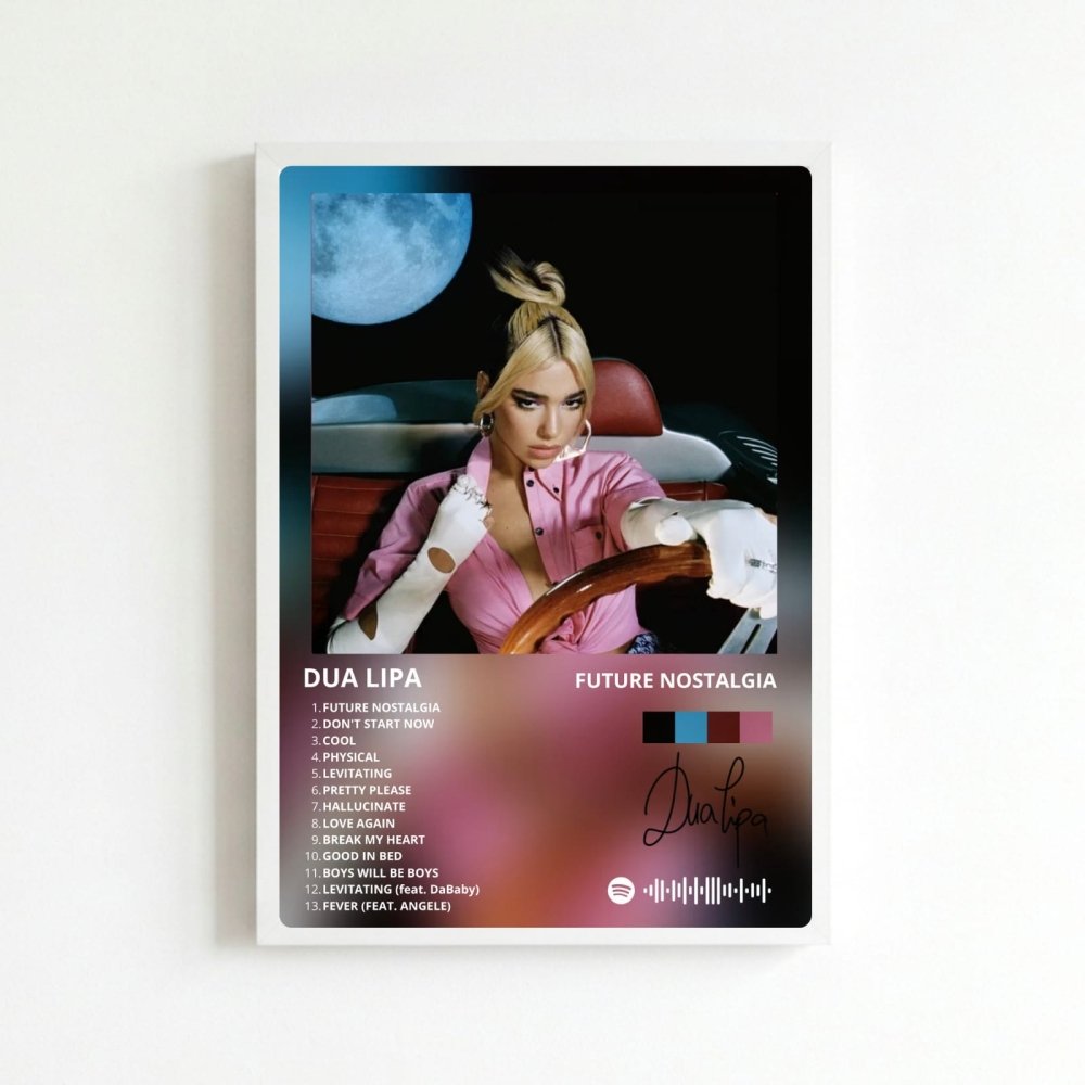 Dua Lipa - Future Nostalgia Poster with Frame - Vibes DistrictDua Lipa - Future Nostalgia Poster with Frame poster BiancoVibes District