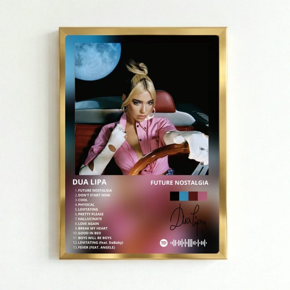 Dua Lipa - Future Nostalgia Poster with Frame - Vibes DistrictDua Lipa - Future Nostalgia Poster with Frame poster GoldVibes District