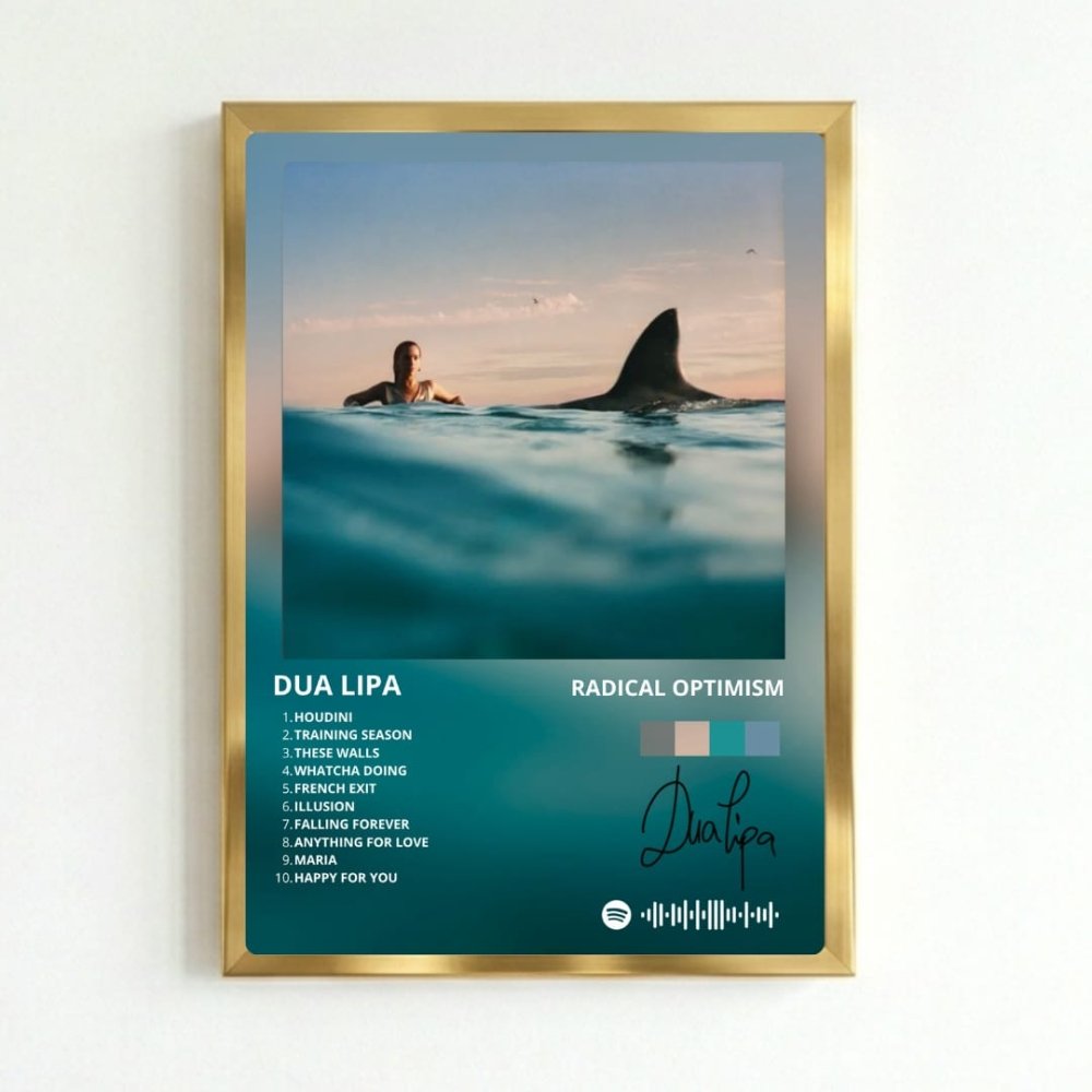 Dua Lipa - Radical Optimism Poster with Frame - Vibes DistrictDua Lipa - Radical Optimism Poster with Frame poster GoldVibes District