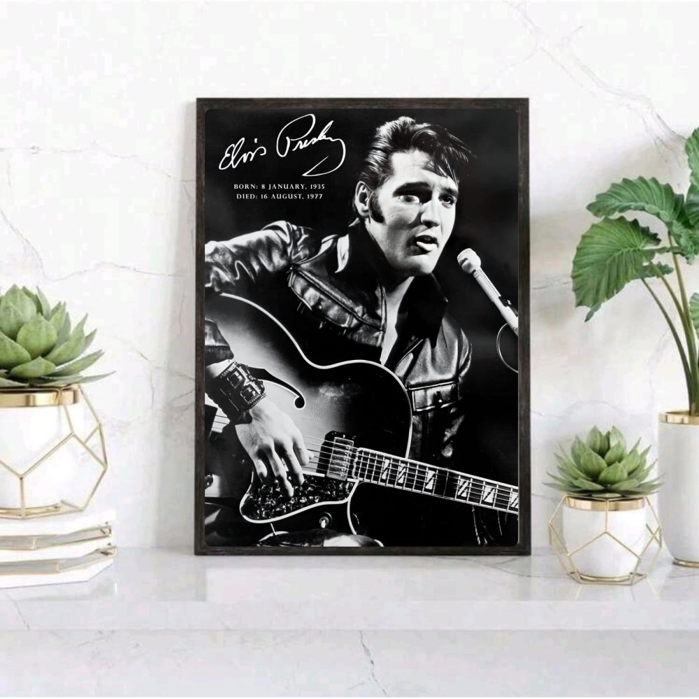 Elvis Presley Poster with Frame - Vibes DistrictElvis Presley Poster with Frame poster GoldVibes District