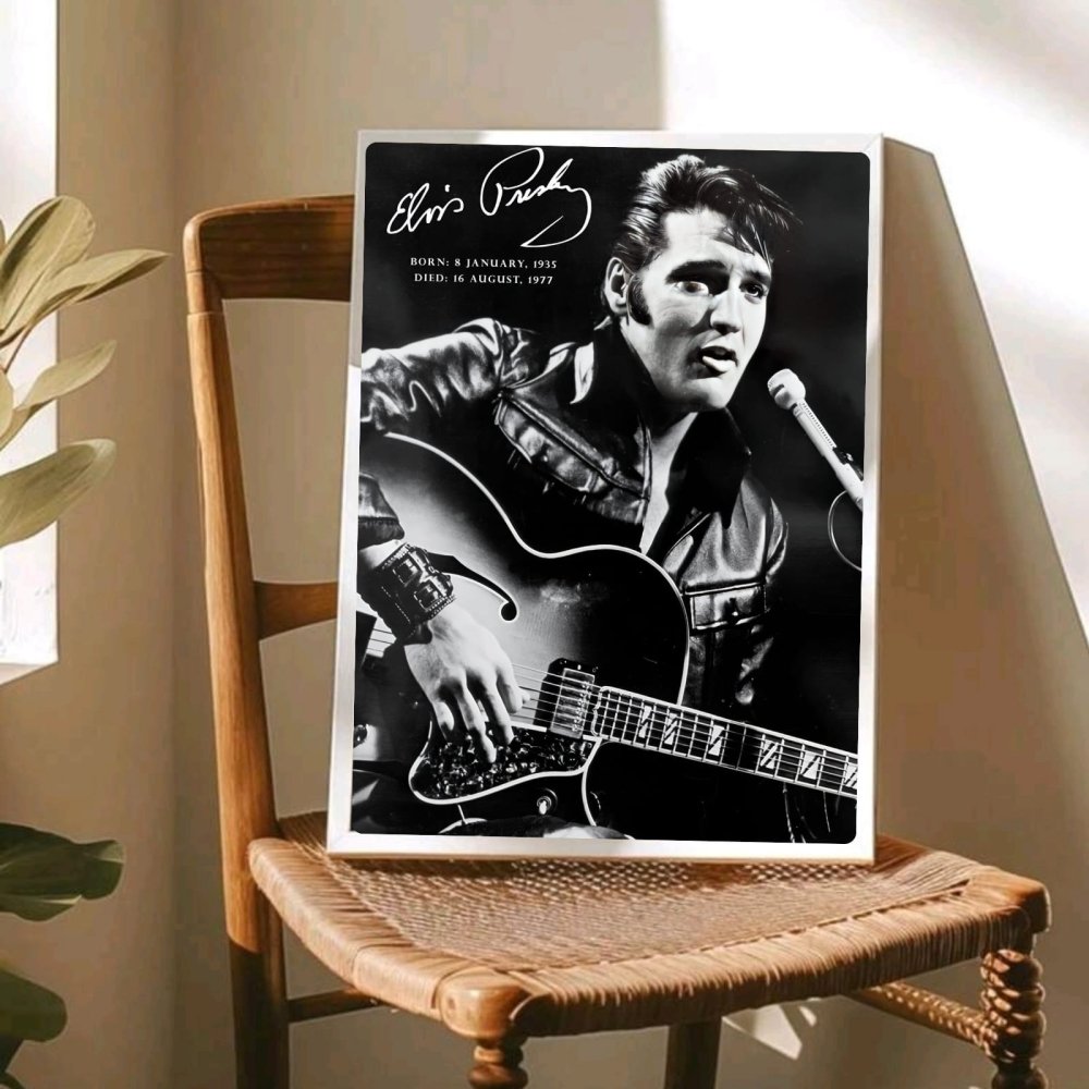 Elvis Presley Poster with Frame - Vibes DistrictElvis Presley Poster with Frame poster GoldVibes District