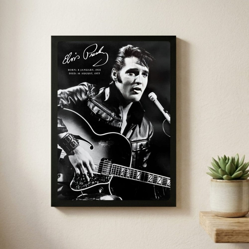 Elvis Presley Poster with Frame - Vibes DistrictElvis Presley Poster with Frame poster GoldVibes District
