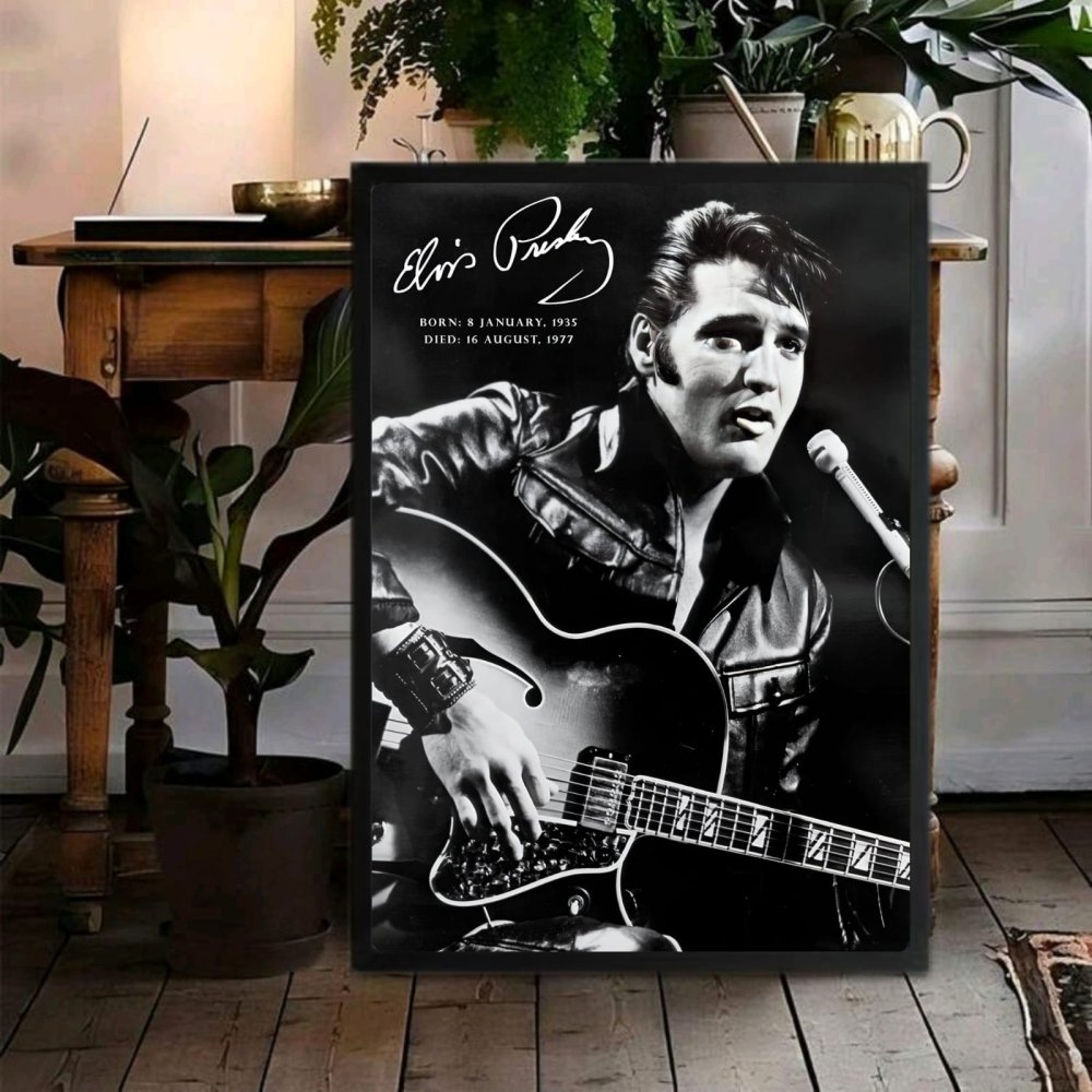 Elvis Presley Poster with Frame - Vibes DistrictElvis Presley Poster with Frame poster GoldVibes District