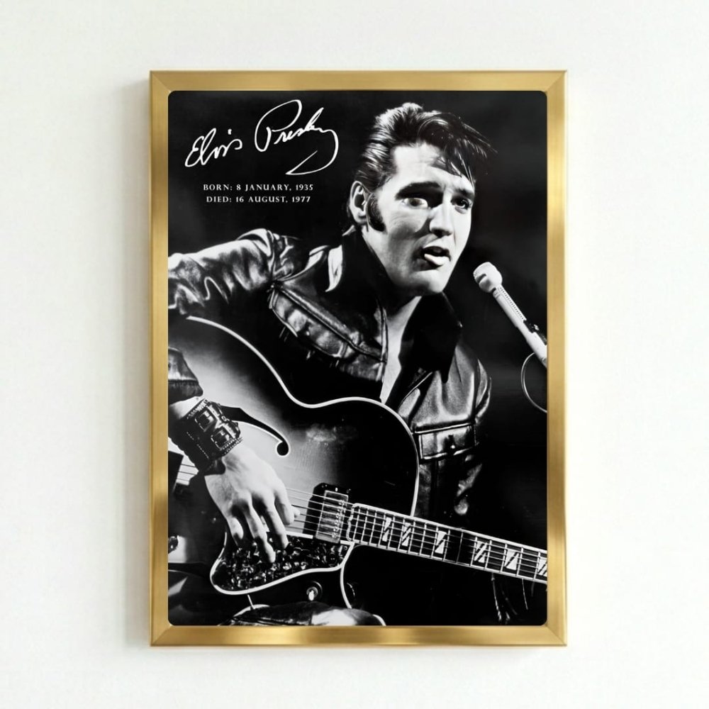 Elvis Presley Poster with Frame - Vibes DistrictElvis Presley Poster with Frame poster GoldVibes District