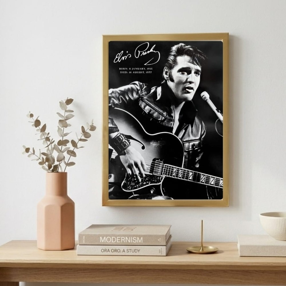 Elvis Presley Poster with Frame - Vibes DistrictElvis Presley Poster with Frame poster GoldVibes District