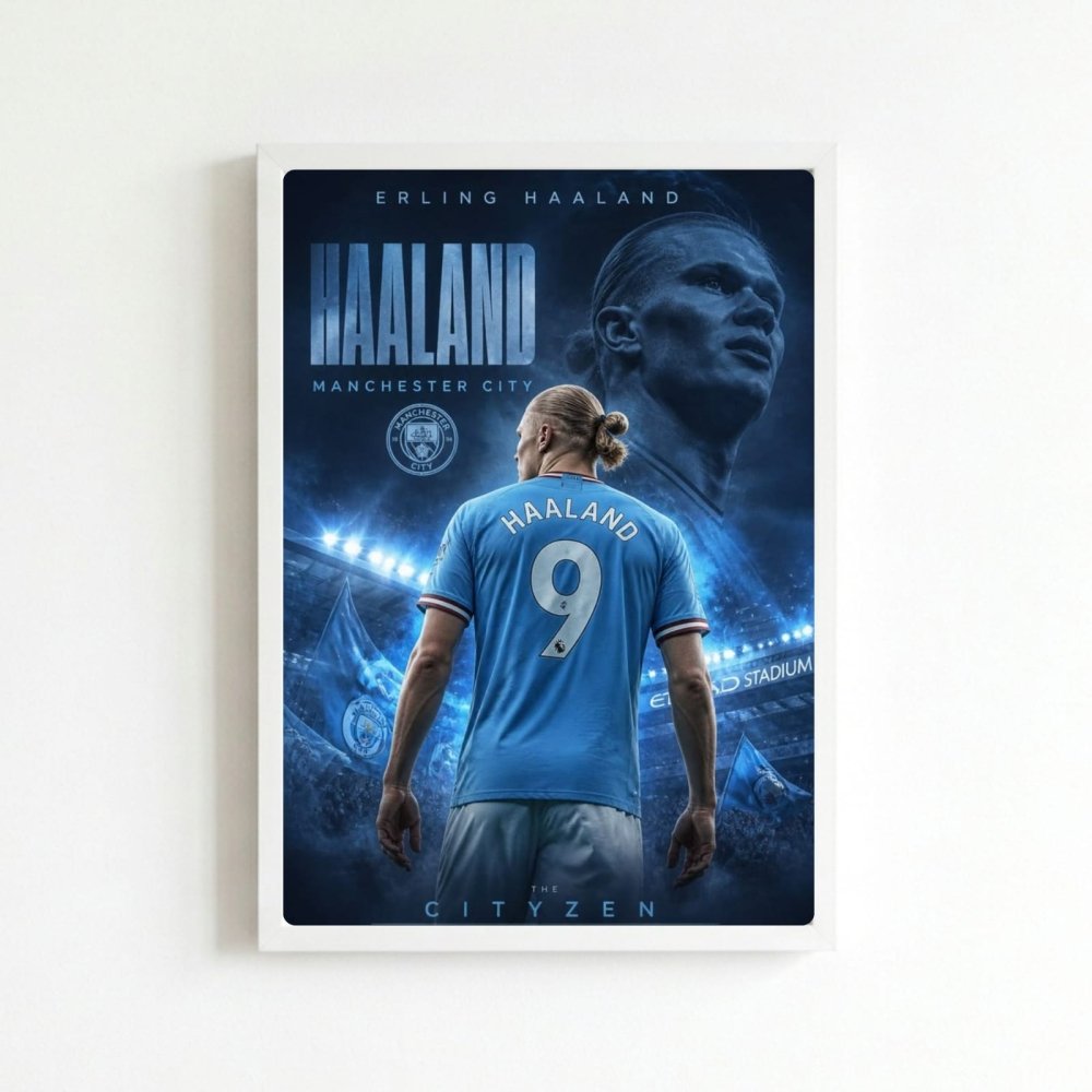 Erling Haaland - Vibes DistrictErling Haaland poster BiancoVibes District