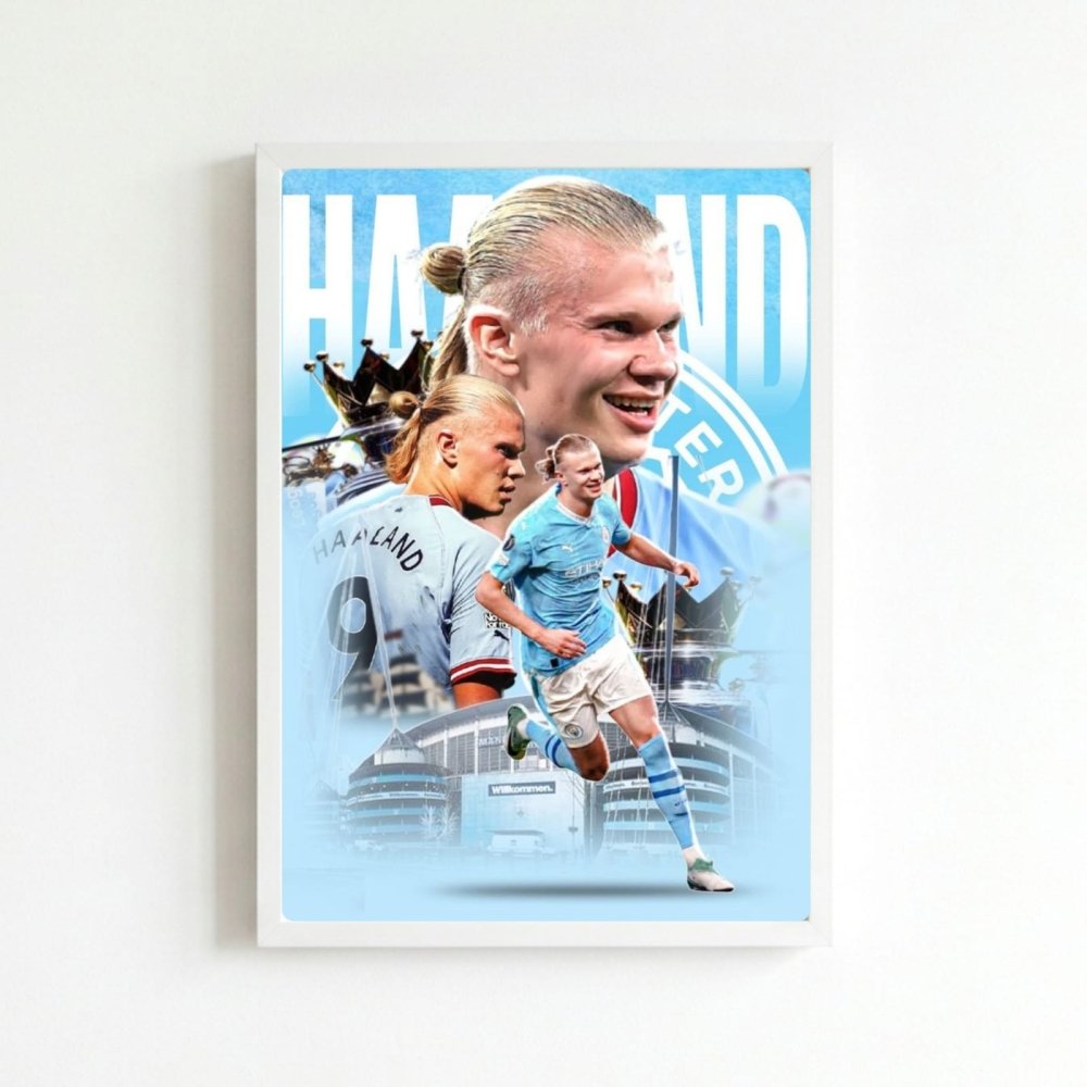 Erling Haaland - Vibes DistrictErling Haaland poster BiancoVibes District
