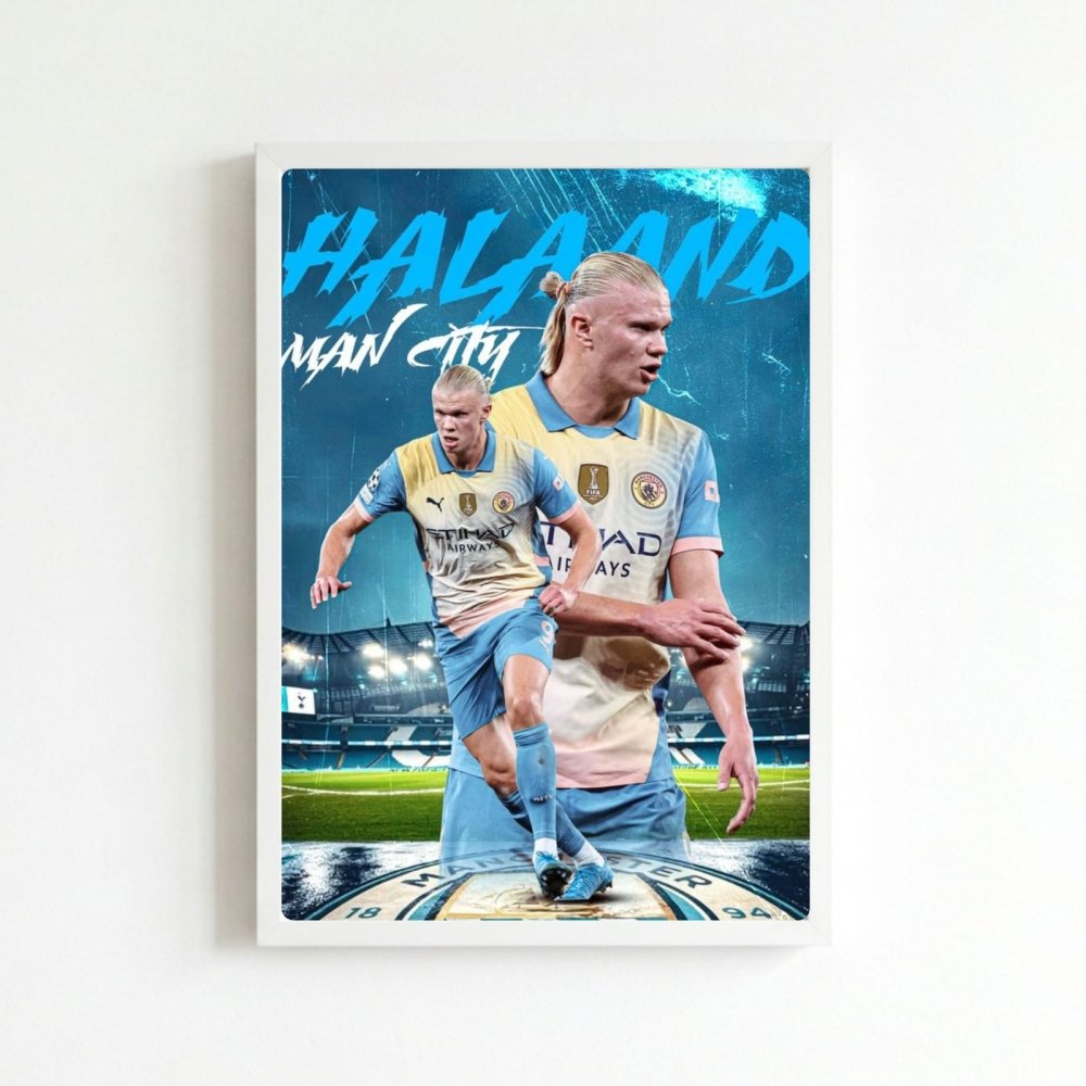 Erling Haaland - Vibes DistrictErling Haaland poster BiancoVibes District